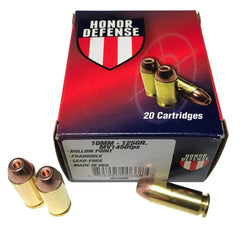 Honor Defense HD10MM   
10mm Automatic 125 GR Hollow Point Frangible 20 Bx/ 25 Cs