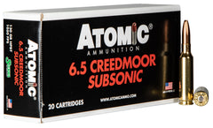 Atomic 00476 Rifle Subsonic 6.5 Creedmoor 130 gr Sierra HPBT 20 Bx/ 10 Cs