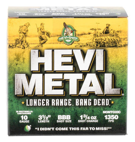 Hevishot 37508 Hevi-Metal Longer Range 10 Gauge 3.50" 1 3/4 oz BBB Shot 25 Bx/ 10 Cs
