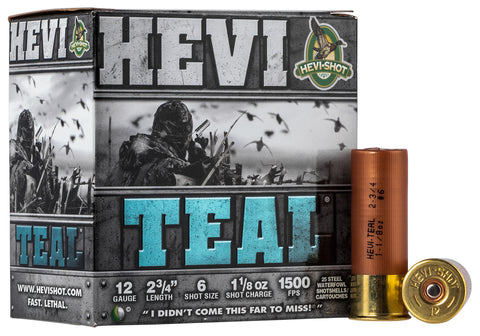 Hevishot 61226 Hevi-Teal  12 Gauge 2.75" 1 1/8 oz 6 Shot 25 Bx/ 10 Cs