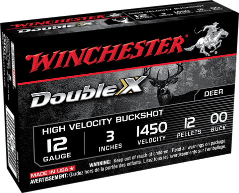 Winchester Ammo SB12300 Supreme Hi-Velocity Buckshot 12 Gauge 3" 12 Pellets 00 Buck Shot 5 Bx/ 50 Cs