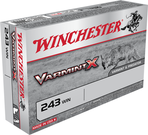 Winchester Ammo X243PLF Varmint X 243 Winchester 50 GR Lead-Free 20 Bx/ 10 Cs