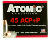 Atomic 00458 Defense 45 ACP +P 185 GR Bonded MHP 20 Bx/ 10 Cs