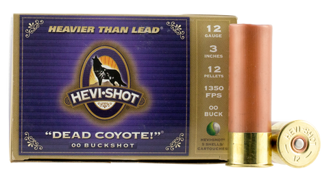 Hevishot 42213 Dead Coyote 12 ga 3" 1-3/8oz 00 Buck Shot 5 Box/20 Case