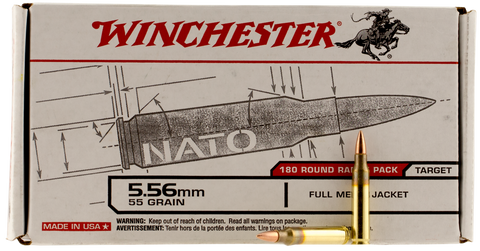Winchester Ammo USA3131W USAW 223 Remington/5.56 NATO 55 GR Full Metal Jacket 180 Bx/ 5 Cs - 180 Rounds