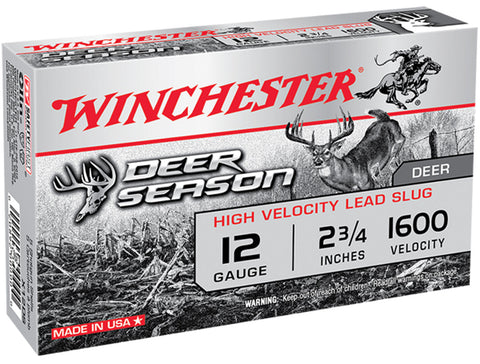 Winchester Ammo X12DS Deer Season 12 Gauge 2.75" 1-1/4 oz Slug Shot 5 Bx/ 20 Cs