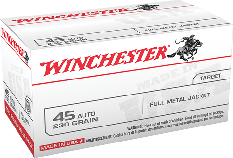 Winchester Ammo USA45AVP Best Value 45 Automatic Colt Pistol (ACP) 230 GR Full Metal Jacket 100 Bx/5 Cs - 100 Rounds