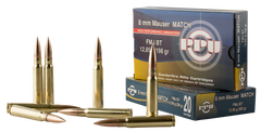 PPU PPM8 Match 8mm Mauser 200 GR Full Metal Jacket 20 Bx/ 10 Cs