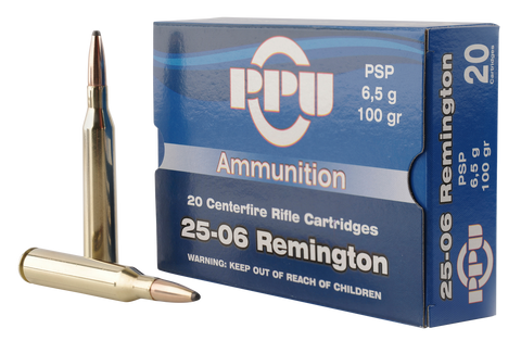 PPU PP2506P Standard Rifle 25-06 Remington 100 GR Pointed Soft Point 20 Bx/ 10 Cs