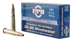 PPU PP30301 Standard Rifle 30-30 Winchester 150 GR Flat Soft Point 20 Bx/ 10 Cs