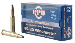PPU PP30302 Standard Rifle 30-30 Winchester 170 GR Flat Soft Point 20 Bx/ 10 Cs