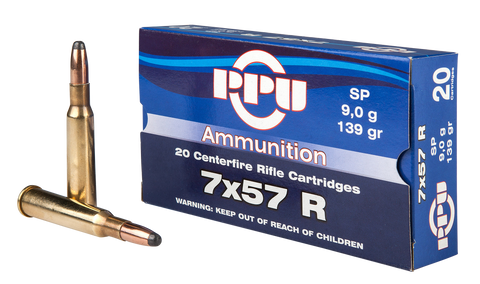 PPU PP303S1 Metric Rifle 7x57R 139 GR Soft Point 20 Bx/ 10 Cs