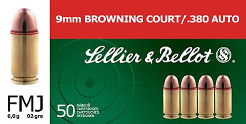 Sellier & Bellot SB380A Handgun 380 ACP 92 GR FMJ 50 Bx/ 20 Cs