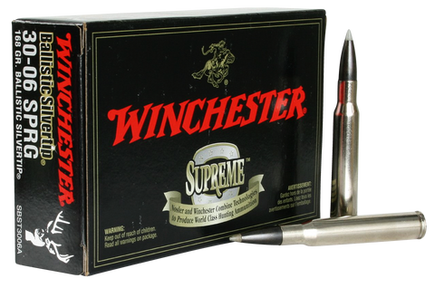 Winchester Ammo SBST3006A Supreme 30-06 Springfield 168 GR Ballistic Silvertip 20 Bx/ 10 Cs