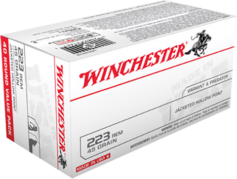 Winchester Ammo USA2232 Best Value 223 Remington/5.56 NATO 45 GR Jacketed Hollow Point 40 Bx/ 10 Cs