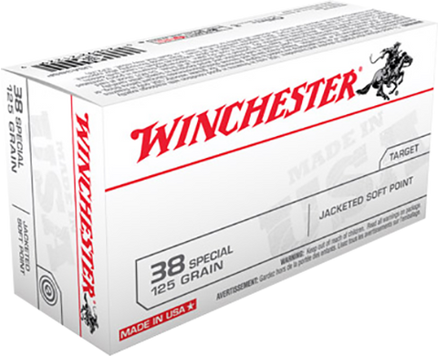 Winchester Ammo USA38SP Best Value 38 Special 125 GR Jacketed Soft Point 50 Bx/ 10 Cs