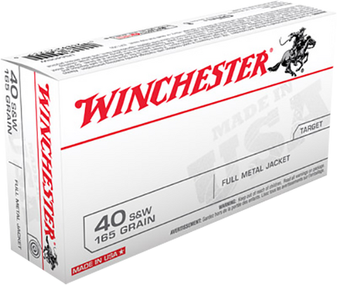 Winchester Ammo USA40SW Best Value 40 Smith & Wesson (S&W) 165 GR Full Metal Jacket 50 Bx/ 10 Cs