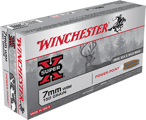 Winchester Ammo X7MMWSM Super-X 7mm Winchester Short Magnum 150 GR Power-Point 20 Bx/ 10 Cs