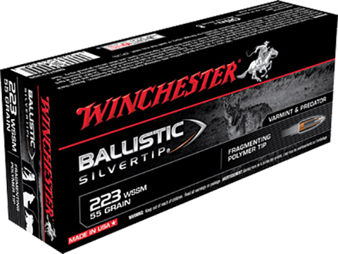 Winchester Ammo SBST223SS Supreme 223 Winchester Super Short Magnum 55 GR Ballistic Silvertip 20 Bx/ 10 Cs