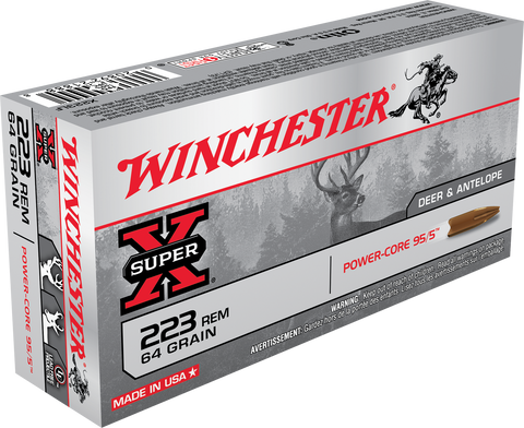 Winchester Ammo X223LF Super-X 223 Remington/5.56 NATO 64 GR Power Core 20 Bx/10 Cs