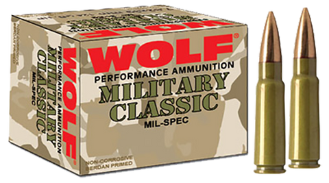 Wolf MC308FMJ168 Military Classic 308 Winchester/7.62 NATO FMJ 168 GR 500 Rds - 500 Rounds