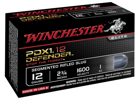 Winchester Ammo S12PDX1S Elite PDX1 Defender 12 Gauge 2.75" 1 oz 3 - 150 Grain Pieces Shot 10 Bx/ 10 Cs
