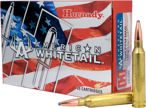 Hornady 80591 American Whitetail 7MM Remington Magnum 139GR SP 20Box/10Case