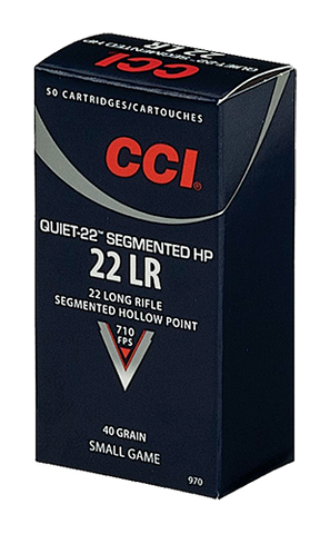 CCI 970 Small Game Quiet-22 22 Long Rifle (LR) 40 GR Segmented Hollow Point 50 Bx/ 100 Cs