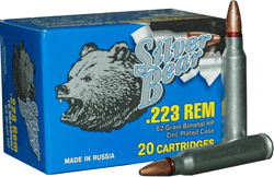 Silver Bear .223 Remington 62Gr HP Zinc Plated 20-Pack