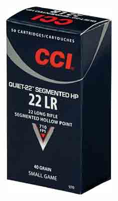 CCI Ammo Quiet .22LR 710fps. 40gr. Segmented HP 50-Pack