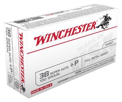 Winchester Ammo Usa .38 Super Auto +P 130gr. FMJ-RN50-Pack