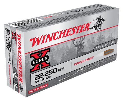 Winchester Ammo Super-X .22-250 64gr. Power Point 20-Pack