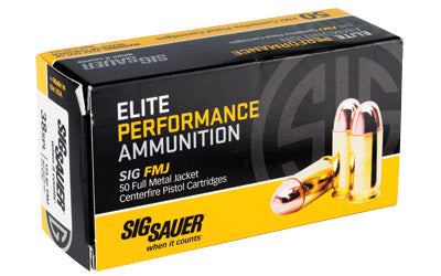 Sig Sauer Elite Performance Ball, 38 Special, 125 Grain, Full Metal Jacket, 50 Round Box E38SB1-50