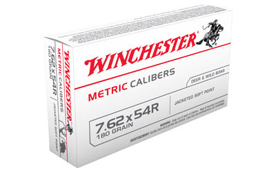 Winchester Metric, 762x54R, 180 Grain, Soft Point, 20 Round Box MC54RSP