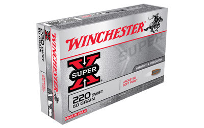 Winchester Super-X, 220 Swift, 50 Grain, Pointed Soft Point, 20 Round Box X220S