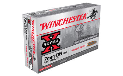 Winchester Ammunition, Super-X, 7MM-08 Remington, 140 Grain, Power Point, 20 Round Box