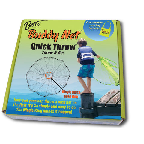 Betts Buddy Quick Throw Net 4' 3/8" mesh Chartreuse