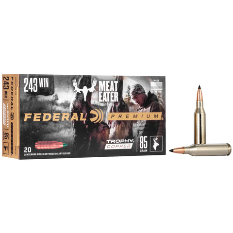 Federal Vital-Shok, 243 Win, 85 Grain, Trophy Copper, Lead Free, 20, Round Box P243TC1