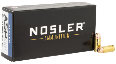 Nosler 51017 Assured Stopping Power Handgun 9mm Luger 115 gr Jacket Hollow Point 50 Per Box/10 Cs