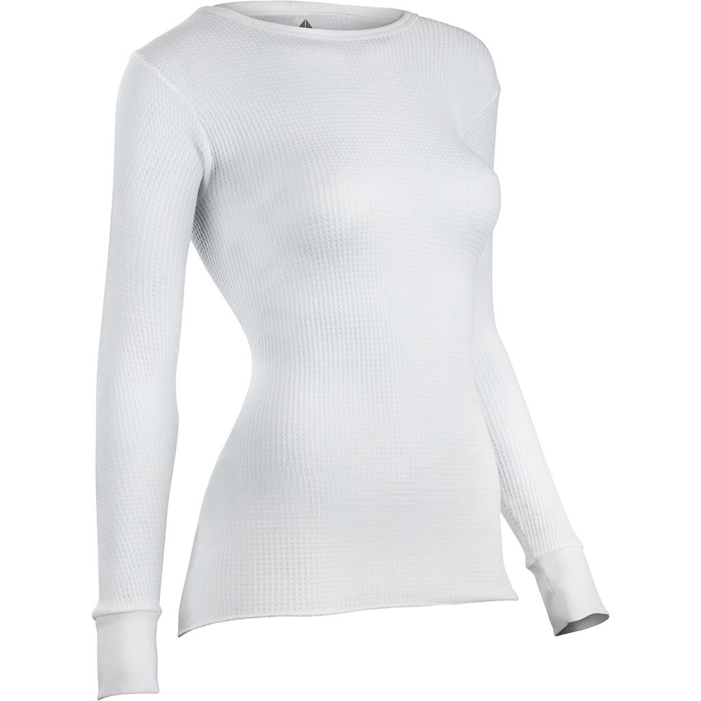 Indera womens Traditional Long Sleeve Thermal Top White Large