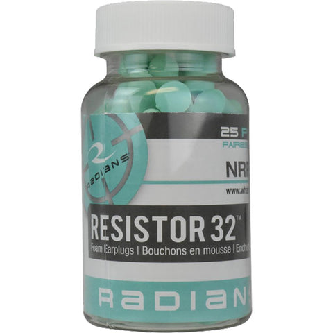 Radians Resistor 32 Foam Ear Plugs Uncorded Aqua 25 pr. Jar