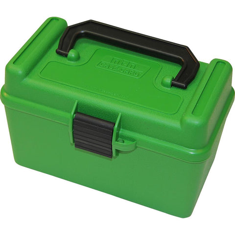 MTM Deluxe Handled Rifle Ammo Case Small Rifle Green 50 rd.