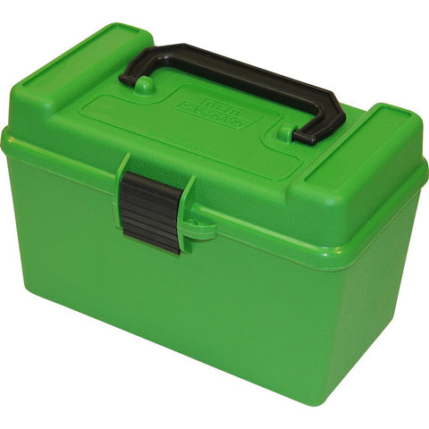 MTM Deluxe Handled Rifle Ammo Case Large Rifle Green 50 rd.