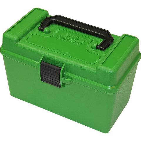MTM Deluxe Handled Rifle Ammo Case Extra Large Green 50 rd.