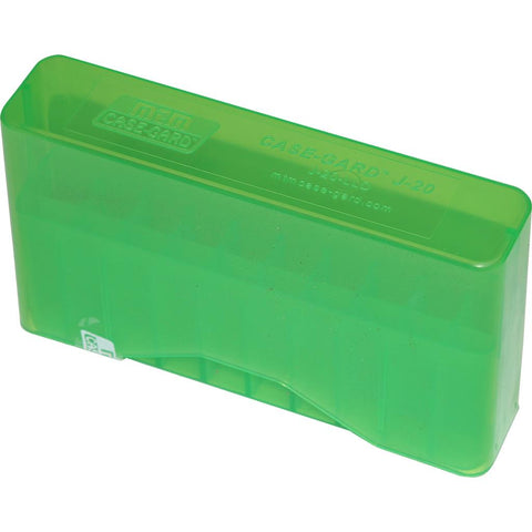 MTM Slip Top Rifle Ammo Box 300 Win Mag 7mm Mag Clear/Green 20 rd.