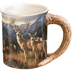Wild Wings Sculpted Mug Last Glance Mule Deer