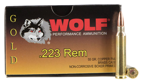 Wolf G22355 Performance Gold 223 Remington/5.56 NATO 55 GR Full Metal Jacket 20 Bx/ 50 Cs 1000 Total (Case) - 1000 Rounds