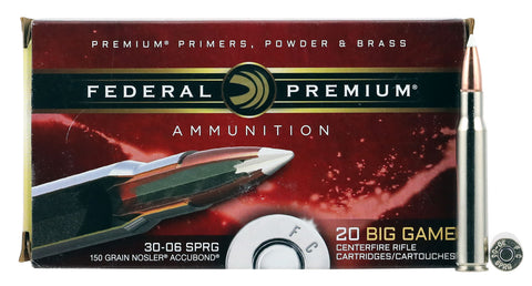 Federal P3006A3 Vital-Shok 30-06 Springfield 150 GR Nosler AccuBond 20 Bx/ 10 Cs