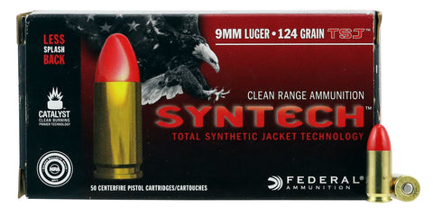 Federal AE9SJ2 American Eagle 9mm Luger 124 GR Total Syntech Jacket 50 Bx/ 10 Cs