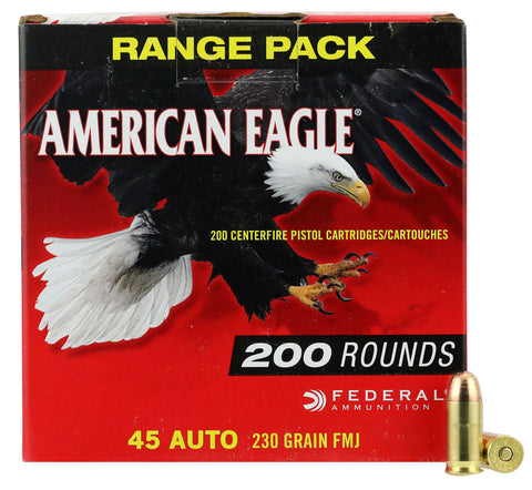 Federal AE45A2000 American Eagle 45 Automatic Colt Pistol (ACP) 230 GR Full Metal Jacket 200 Bx/ 5 Cs - 200 Rounds